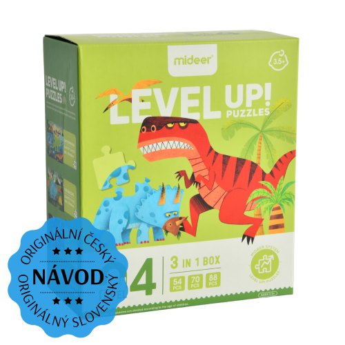LEVEL UP! 04 - Dinosaury puzzle 3v1 verzia 2022